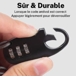 ROCKBROS Câble Antivol Casque Vélo Avec Code à 3 Chiffres Antivol Cadenas Pliable 90 Cm -Vélos Équipement Magasin cable antivol casque velo avec code a 3 chiffres antivol cadenas pliable 90 cm 2