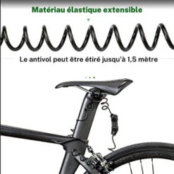 ROCKBROS Câble Antivol Casque Vélo Cadenas à Combinaison à 4 Chiffres Noir 1,5m -Vélos Équipement Magasin cable antivol casque velo cadenas a combinaison a 4 chiffres noir 15m 3