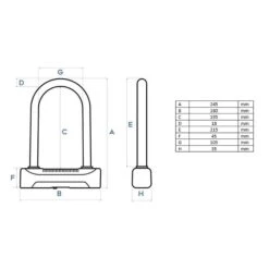Cadenas Pour Vélo U-lock 448 ART4 180 X 245 Mm Noir -Vélos Équipement Magasin cadenas pour velo u lock 448 art4 180 x 245 mm noir 5