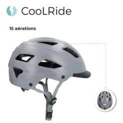Casque Vélo Adulte Avec LED 59-61 Cm Multisport Gris Avec Visère Intégrée -Vélos Équipement Magasin casque velo adulte avec led 59 61 cm multisport gris avec visere integree 4