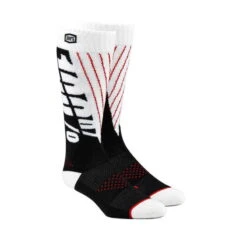 100% Chaussettes Moto - Noir/Blanc