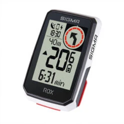 SIGMA SPORT Compteur De Vélo GPS ROX 2.0 Avec Support De Guidon Overclamp Butler - Blanc