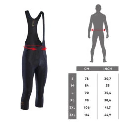 Rockrider Cuissard 3/4 VTT RACE Noir Et Ochre -Vélos Équipement Magasin cuissard 34 vtt race noir et ochre 5