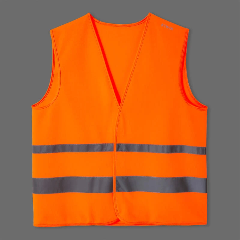 GILET DE SECURITE HAUTE VISIBILITÉ VELO ORANGE FLUO BTWIN GILET DE SECURITE HAUTE VISIBILITÉ VELO ORANGE FLUO -Vélos Équipement Magasin gilet de securite haute visibilite velo orange fluo 2