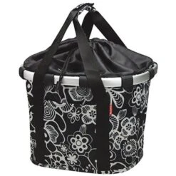 KLICKFIX Panier Avant "Bike Basket" Fleur-noir