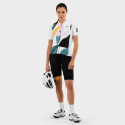 Maillot Vélo Manches Courtes Femme Cyclisme M2 Pinerolo Blanc -Vélos Équipement Magasin maillot velo manches courtes femme cyclisme m2 pinerolo blanc 3