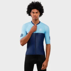 Maillot Vélo Manches Courtes Homme Cyclisme M2 Teide Bleu Marine