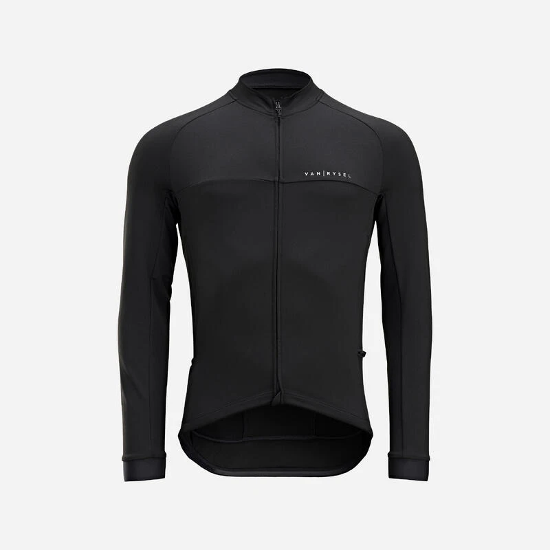 MAILLOT VELO ROUTE MANCHES LONGUES MI-SAISON HOMME - RC100 NOIR MAILLOT VELO ROUTE MANCHES LONGUES MI-SAISON HOMME - RC100 NOIR -Vélos Équipement Magasin maillot velo route manches longues mi saison homme rc100 noir