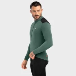 Maillot Vélo Thermique Homme Cyclisme M4 Volta Vert Armée -Vélos Équipement Magasin maillot velo thermique homme cyclisme m4 volta vert armee 2