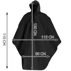 Poncho De Pluie Noir Taille Unique 130x115cm -Vélos Équipement Magasin poncho de pluie noir taille unique 130x115cm 6