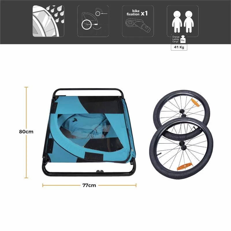 REMORQUE KID AVENTURE ADD ONE REMORQUE KID AVENTURE ADD ONE -Vélos Équipement Magasin remorque kid aventure add one 1