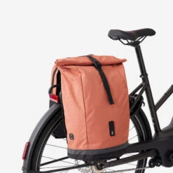 BTWIN SAC A DOS VELO POUR PORTE-BAGAGES DOUBLE 27 LITRES SEPIA -Vélos Équipement Magasin sac a dos velo pour porte bagages double 27 litres sepia 2