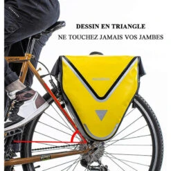 ROCKBROS Sacoche De Vélo Arrière Porte-Bagage Étanche Sac De Rangement VTT 20 L Jaune -Vélos Équipement Magasin sacoche de velo arriere porte bagage etanche sac de rangement vtt 20 l jaune 2