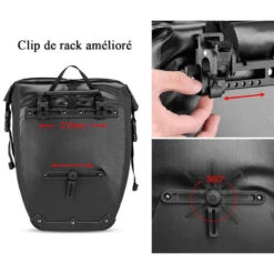 ROCKBROS Sacoche Vélo Porte Bagages Multifonctionnel Sac De Siège De Vélo Étanche 20-27L -Vélos Équipement Magasin sacoche velo porte bagages multifonctionnel sac de siege de velo etanche 20 27l 3