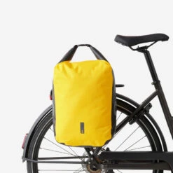 SACOCHE VELO SUR PORTE-BAGAGES 500 20L IMPERMEABLE JAUNE -Vélos Équipement Magasin sacoche velo sur porte bagages 500 20l impermeable jaune 2