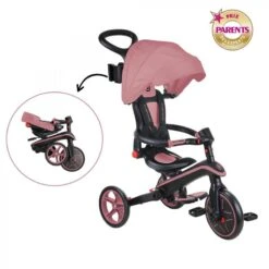 GLOBBER Tricycle EXPLORER 4-en-1 Évolutif & Pliable Rose Pastel -Vélos Équipement Magasin tricycle explorer 4 en 1 evolutif and pliable rose pastel 2