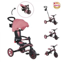 GLOBBER Tricycle EXPLORER 4-en-1 Évolutif & Pliable Rose Pastel -Vélos Équipement Magasin tricycle explorer 4 en 1 evolutif and pliable rose pastel 3