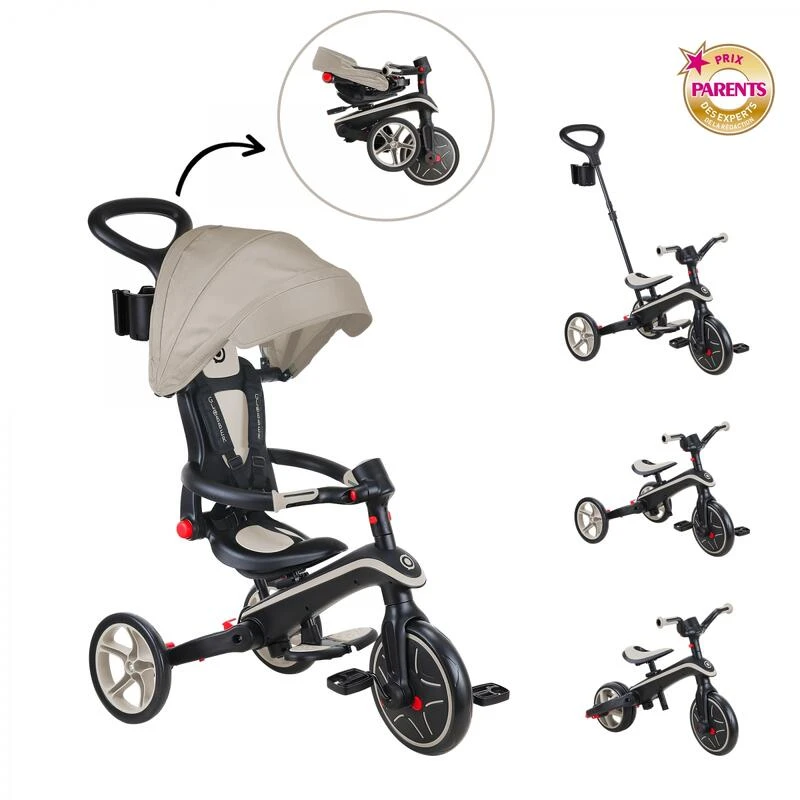Tricycle EXPLORER 4-en-1 Évolutif & Pliable Taupe GLOBBER Tricycle EXPLORER 4-en-1 Évolutif & Pliable Taupe -Vélos Équipement Magasin tricycle explorer 4 en 1 evolutif and pliable taupe 3