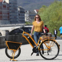 VÉLO CARGO COMPACT ELECTRIQUE 500w - CONFORT ORANGE 6 VÉLO CARGO COMPACT ELECTRIQUE 500w - CONFORT ORANGE -Vélos Équipement Magasin velo cargo compact electrique 500w confort orange 4
