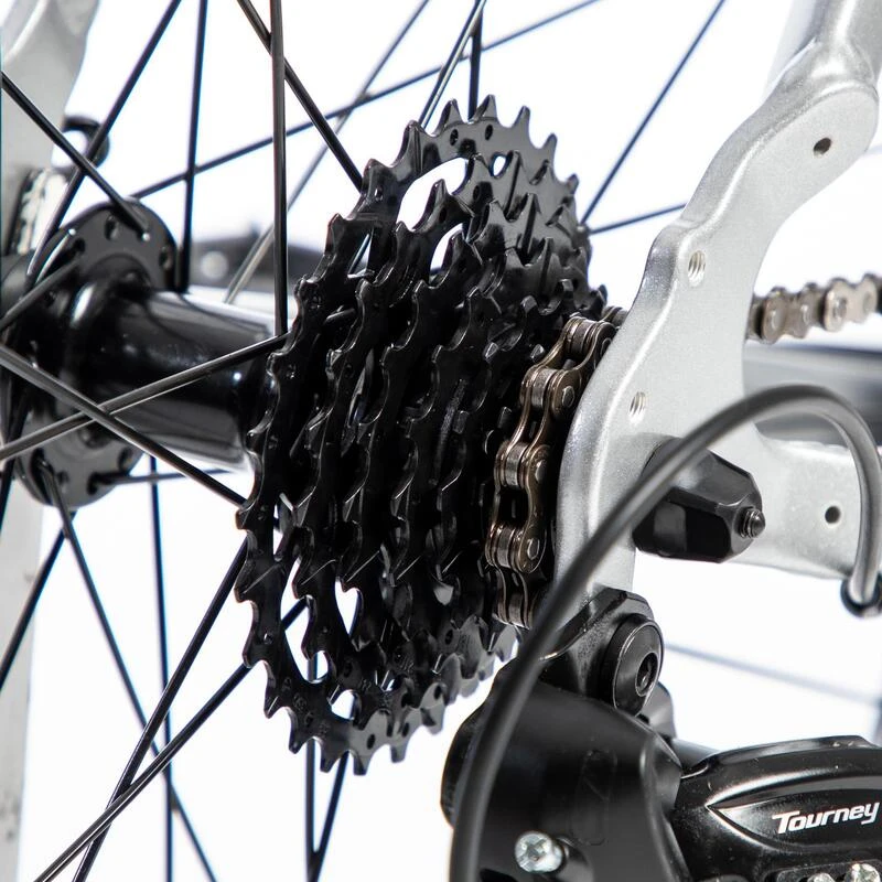 VELO ROUTE HOMME CYCLOTOURISME RC100 GRIS VELO ROUTE HOMME CYCLOTOURISME RC100 GRIS -Vélos Équipement Magasin velo route homme cyclotourisme rc100 gris 6