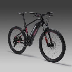 Rockrider Vélo VTT électrique Semi-rigide 27,5", E-ST520 Noir Violet -Vélos Équipement Magasin velo vtt electrique semi rigide 275 e st520 noir violet 1