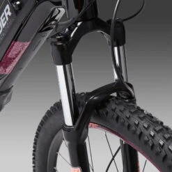 Rockrider Vélo VTT électrique Semi-rigide 27,5", E-ST520 Noir Violet -Vélos Équipement Magasin velo vtt electrique semi rigide 275 e st520 noir violet 9