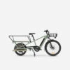 BTWIN VELOCARGO ELECTRIQUE LONGTAIL CHARGEMENT ARRIERE R500E Vert Clair -Vélos Équipement Magasin velocargo electrique longtail chargement arriere r500e vert clair